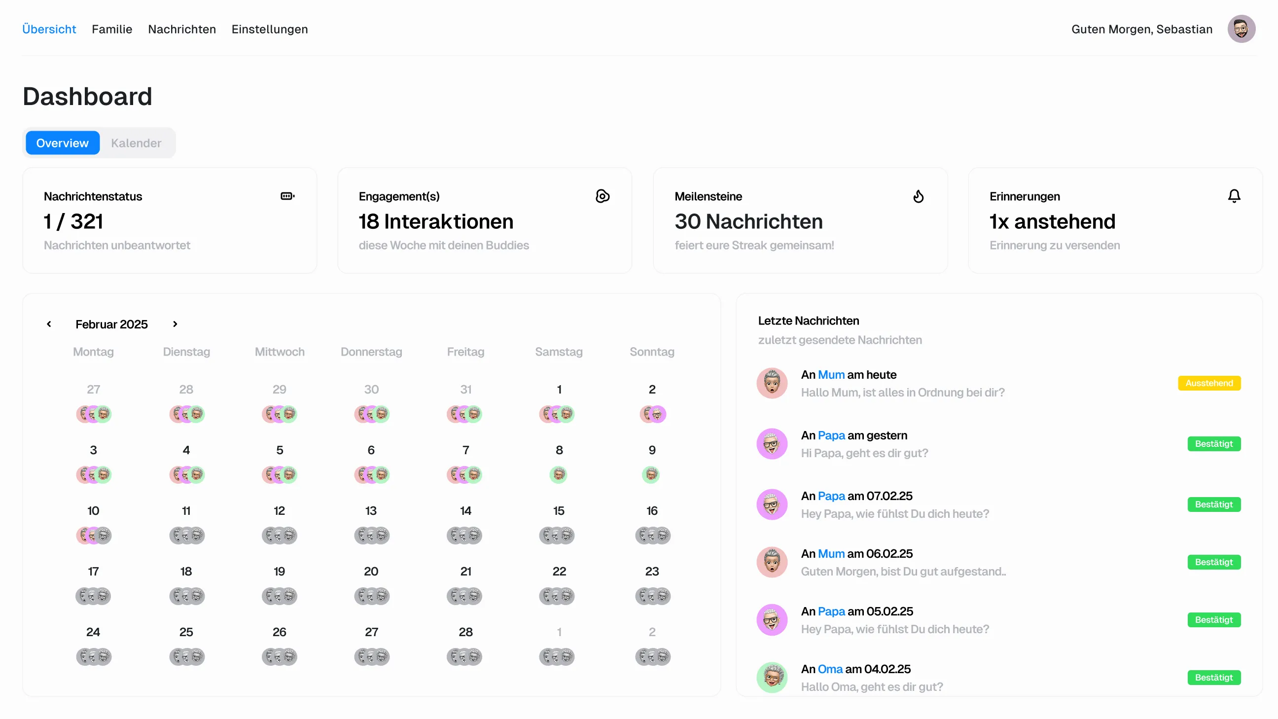 Preview von BeanBuddies-Dashboard